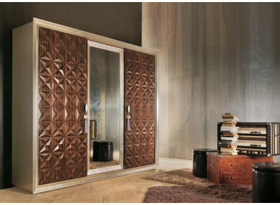 Chest of drawers with 2 drawers, sideboard, high-gloss cabinet, sideboard in brown, new.
