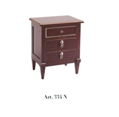 Bedside table with 3 drawers, wooden cabinet furniture design Bizzotto Italian new