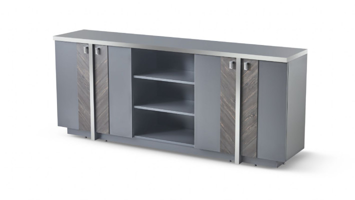Sideboard Filing Cabinet Modern Design Rectangular Shape Gray Solid Color Style